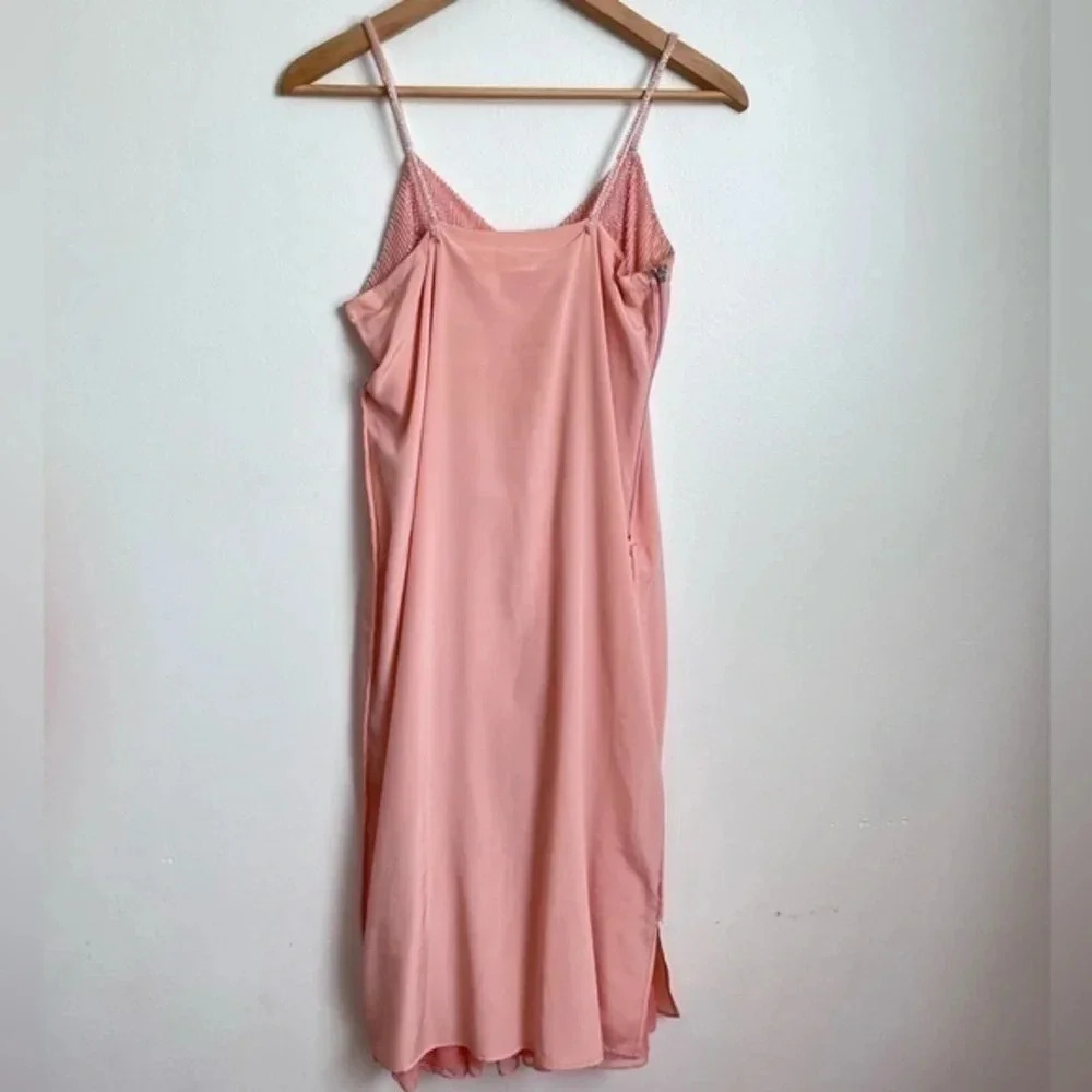 Pink‎ A-Line Ruffle Hemline Midi Beaded Dress - Picture 6 of 14